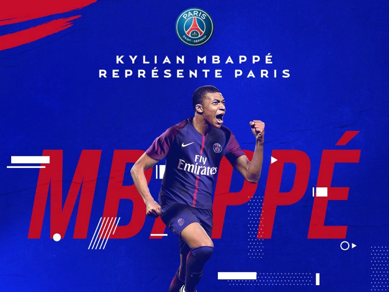"¡El Paris Saint-Germain se complace en anunciar la firma de Kylian Mbappé!" reza el tuit del club francés, que acompaña con una foto de su nuevo jugador con la camiseta del PSG.