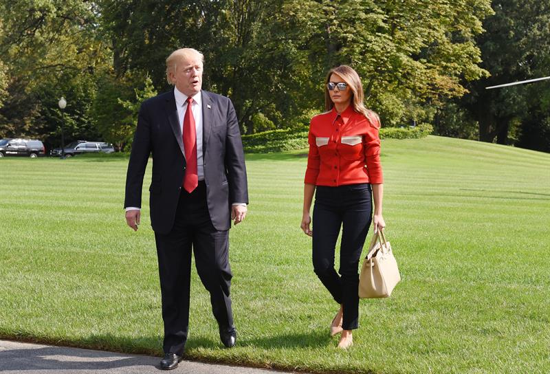 Donald Trump, presidente de los Estados Unidos, junto a su esposa, la primera dama Melania Trump