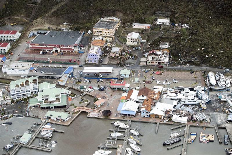 Vista de San Martin tras el paso de Irma