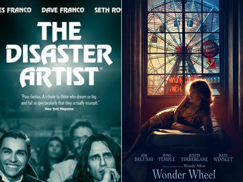 Dos producciones independientes y de calidad como "The Disaster Artist" y "Wonder Wheel" son las principales novedades de la cartelera estadounidense para este fin de semana/ Foto: Referencial