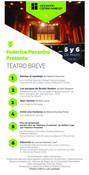 Federico Pacanins presenta Ciclo de Teatro Breve