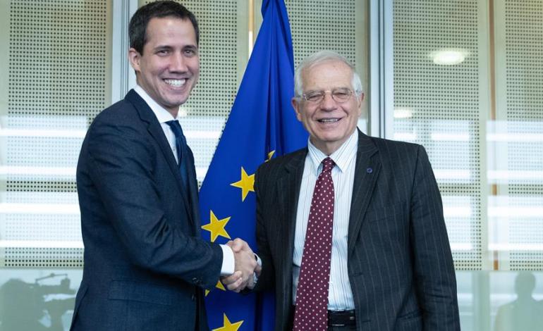 Encuentro en Bruselas entre Josep Borrell y Juan Guaidó